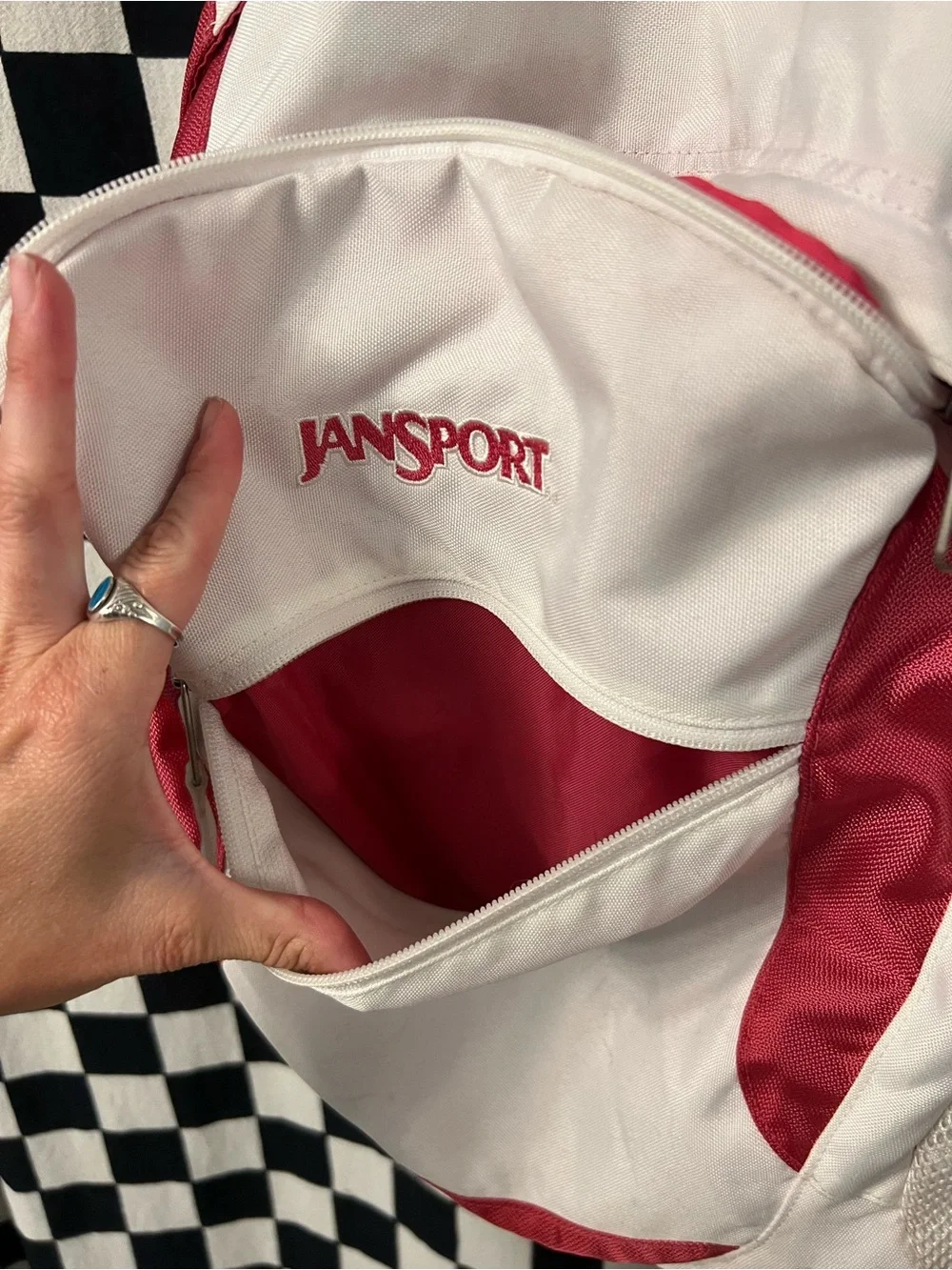 Jansport white pink